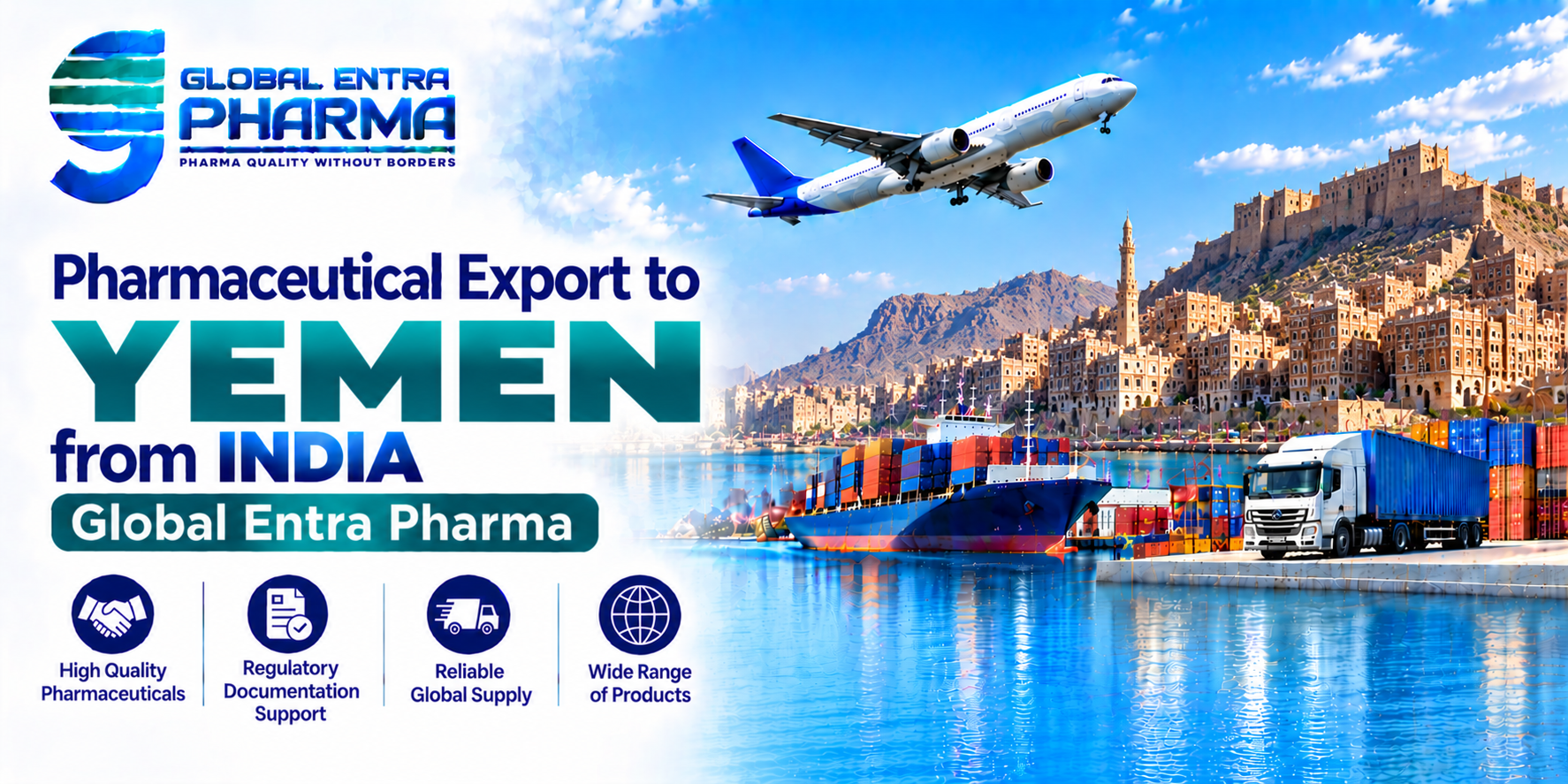 Pharmaceutical Export to Yemen from India | Global Entra Pharma